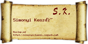 Simonyi Kesző névjegykártya